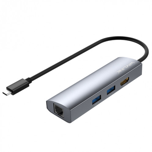 Adaptateur HUB USB WAVLINK WL-UHP3408 4-en-1 Type-C vers HD + 2xUSB3.0 + Station d'accueil Gigabit RJ45 SW4680422-39