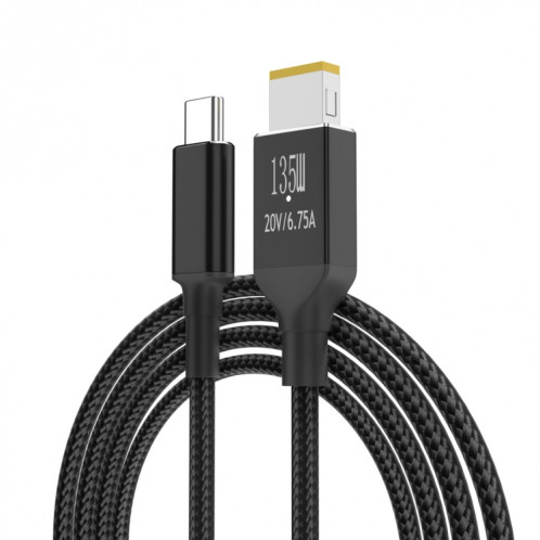 Câble de chargement de type C vers carré pour Lenovo PD 100 W/135 W, longueur : 1,8 m, spécification : 135 W. SH280123-36