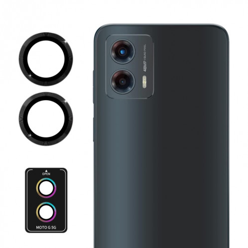 Pour Motorola Moto G 5G 2023 ENKAY Hat-Prince 9H Objectif de caméra arrière Film de verre trempé en alliage d'aluminium (noir) SE101A1185-36