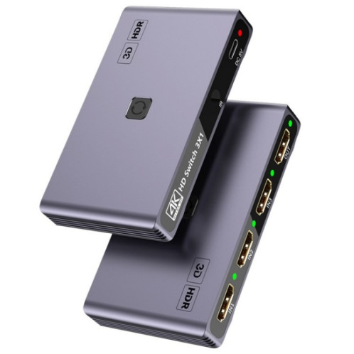 Q301 4K / 60hz HD adaptateur vidéo en alliage d'aluminium 3 entrées 1 sortie commutateur HDMI SH59671347-38