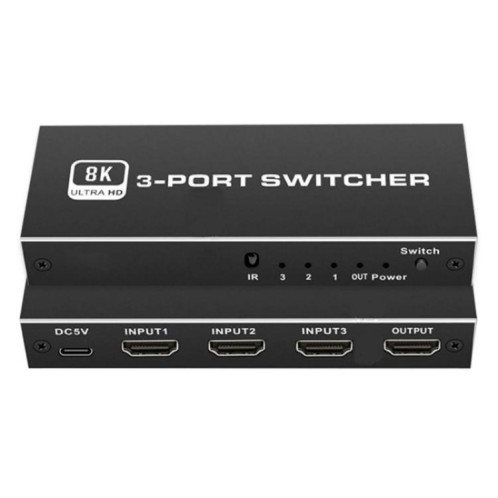 Commutateur HDMI 2.1 Q8Q3-3 pour home cinéma gaming, 3x1, 8K, 4K, 120 Hz, HDR, audio et vidéo SH8362783-310