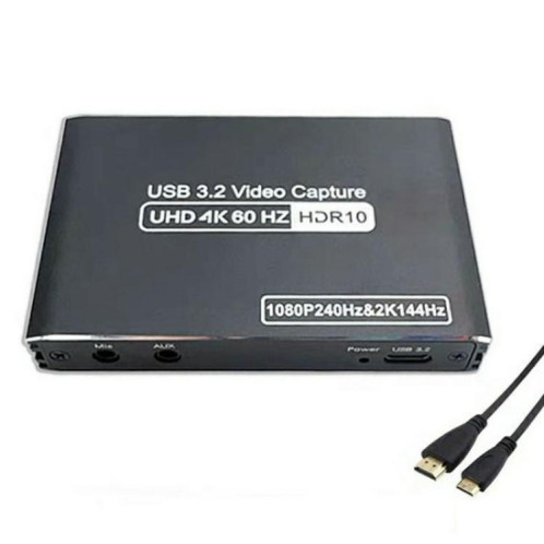 Carte de capture vidéo HDMI 4K C10 avec entrée micro/sortie audio, adaptateur USB 3.1 pour diffusion en direct SH8465817-37