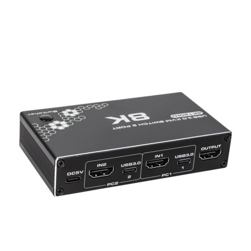 Adaptateur K1 2 ports HDCP 2.3 RJ45 USB 3.0 4K 120 Hz HDMI 2.0b USB-C KVM (noir) SH601A839-38