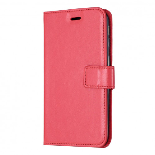 Étui en cuir à rabat horizontal pour texture Crazy Horse avec porte-cartes et fentes pour cartes et portefeuille et cadre photo pour iPhone 11 Pro Max (rouge) SH602B427-36