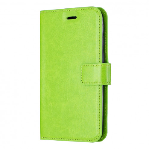 Étui en cuir à rabat horizontal pour texture Crazy Horse avec porte-cartes et fentes pour cartes et portefeuille et cadre photo pour iPhone 11 Pro Max (vert) SH602F1651-36