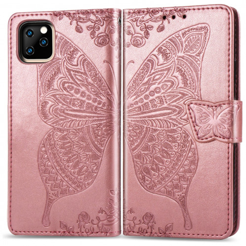 Papillon Love Flowers Étui à rabat en cuir avec rabat horizontal pour iPhone 11 Pro Max avec porte-cartes et porte-cartes SH801E1471-317