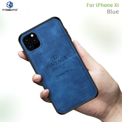 PINWUYO PC + TPU + étui de protection de la peau imperméable antichoc étanche pour iPhone 11 Pro (bleu) SP005B541-313