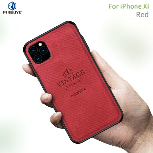 PINWUYO PC + TPU + étui de protection de la peau imperméable antichoc étanche pour iPhone 11 Pro (rouge) SP005E1960-313