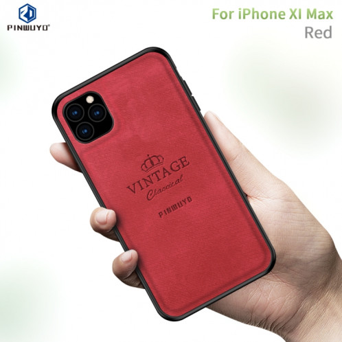 PINWUYO PC + TPU + étui de protection de la peau imperméable antichoc étanche pour iPhone 11 Pro Max (Rouge) SP006E1587-313