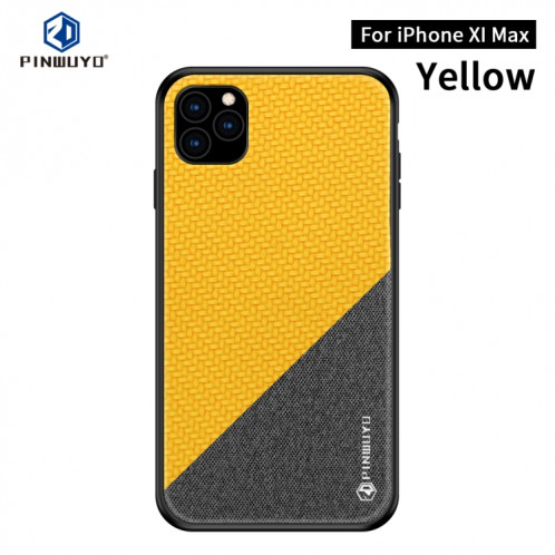 PINWUYO Étui de protection antidérapant pour PC et TPU pour iPhone 11 Pro Max (jaune) SP705B426-311