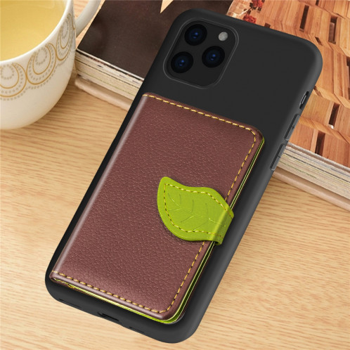 Pour iPhone 11 Pro Modèle de litchi sac de poche support de portefeuille + Etui téléphone TPU avec fente pour carte Fonction de support de portefeuille (Brown) SH901C553-310