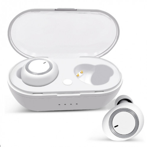TWS-A1 TWS Bluetooth 5.0 Mini écouteur de musique de sport invisible avec boîtier de chargement et microphone (blanc) SH301B1902-316