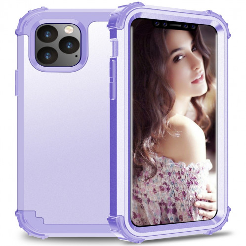 Pour iPhone 11 Pro Max PC + Silicone Protection anti-chute de téléphone portable en trois pièces Couverture Bback (Violet clair) SH301F1941-39