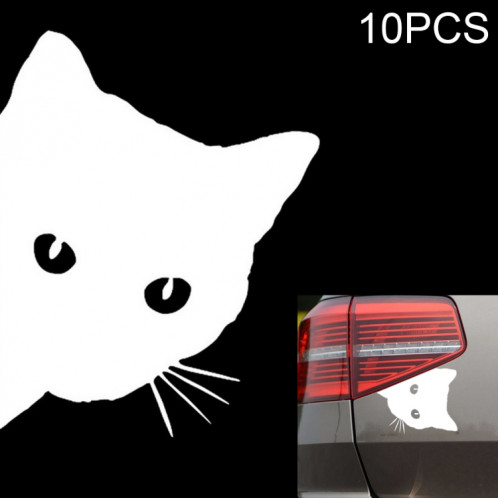 10 PCS CAT VISAGE PEERING autocollants autocollants de voiture de chat, taille: 12x15cm SH30021711-34
