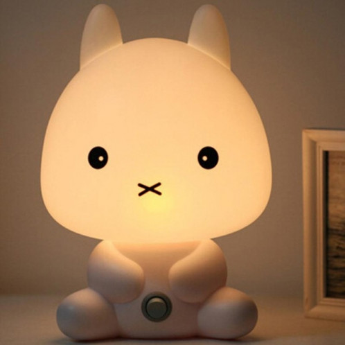 Lampes de chambre de bébé veilleuse de bande dessinée animaux de compagnie Pvc plastique sommeil Led enfant lampe ampoule lapin (US) SH503A252-36