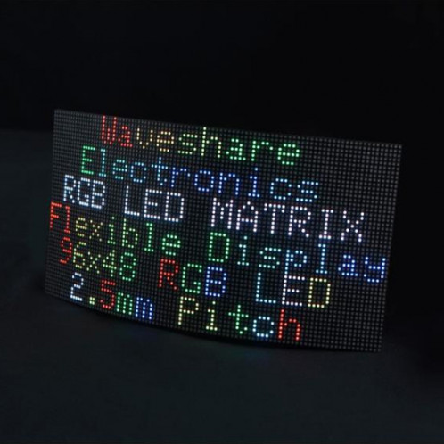 Panneau matriciel LED couleur RVB flexible Waveshare, pas de 2,5 mm, 96 x 48 pixels, PCB pliable à luminosité réglable SW08571772-36