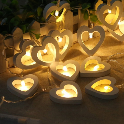 1.2m 10 LED coeur en bois fête de noël extérieur intérieur coeur décoration guirlande lumineuse SH3071892-37