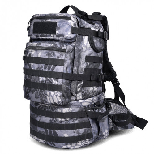 Sac à dos en nylon étanche sac à bandoulière en plein air randonnée sac de voyage de camping, capacité: 45L (Python noir) SH301B963-35