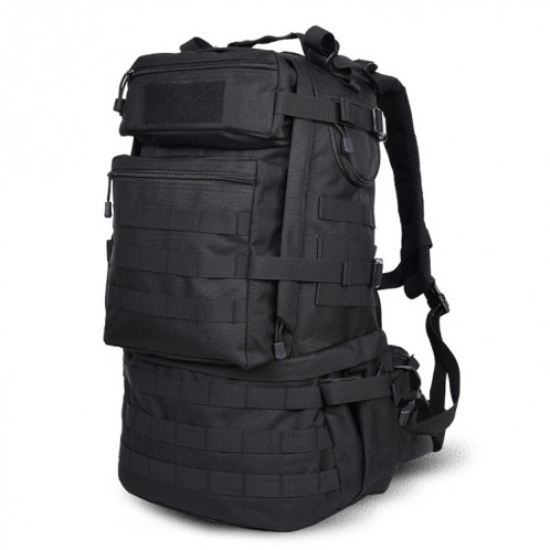 Sac à dos en nylon étanche sac à bandoulière en plein air randonnée sac de voyage de camping, capacité: 45L (noir) SH301C1404-35