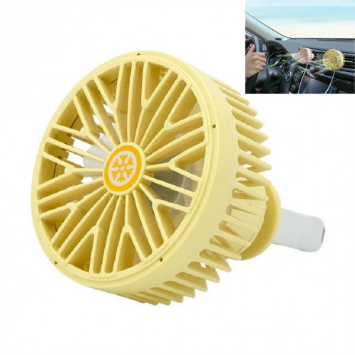 Ventilateur de ventilation de voiture Interface USB multifonction Mini lampe à LED Ventilateur de voiture (jaune) SH201C812-37
