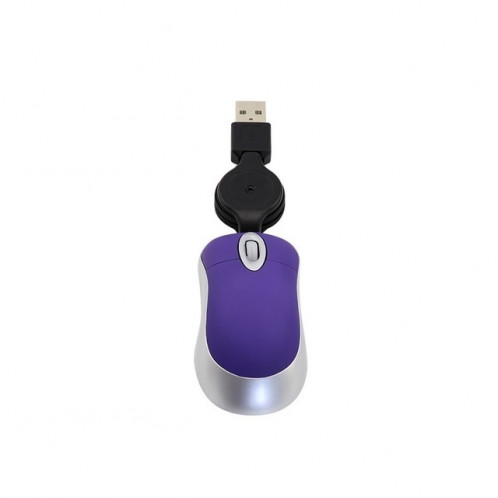 Mini souris d'ordinateur câble USB rétractable optique ergonomique1600 DPI petites souris portables pour ordinateur portable (violet) SH601A1515-36
