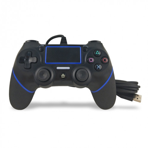 Pour contrôleur de jeu de câble avec poignée filaire PS4 (noir bleu) SH701A37-37