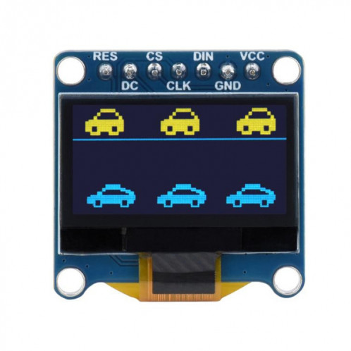 Module d'affichage OLED Waveshare 0,96 pouces, résolution 128 × 64, communication SPI / I2C (C jaune bleu) SW301A1784-38