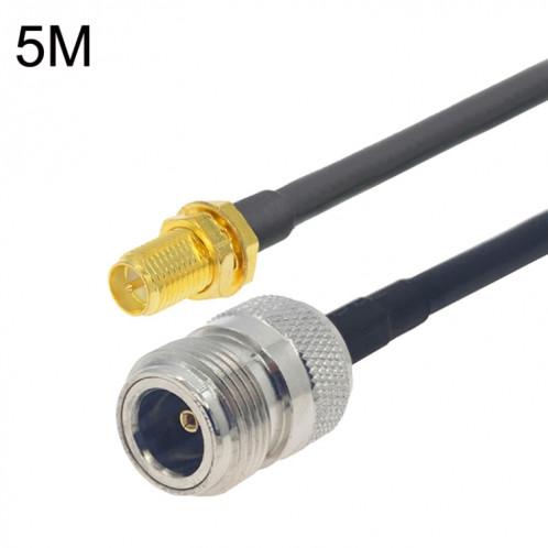 Câble adaptateur coaxial RP-SMA femelle vers N femelle RG58, longueur du câble : 5 m. SH65051830-34
