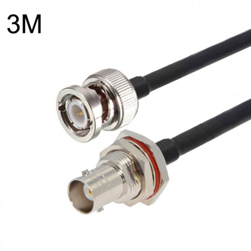 Câble adaptateur coaxial BNC femelle avec cercle étanche vers BNC mâle RG58, longueur du câble : 3 m. SH45041182-35