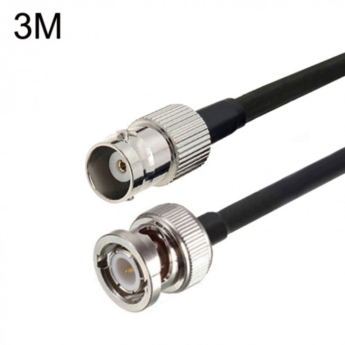 Câble adaptateur coaxial BNC femelle vers BNC mâle RG58, longueur du câble : 3 m. SH21041340-34