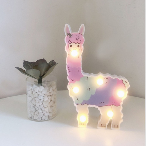 Lanterne peinte à LED Alpaga Night Light Décoration de vacances Chambre Posing Style Light (Rose) SH501B1100-38