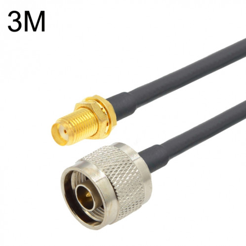 Câble adaptateur coaxial SMA femelle vers N mâle RG58, longueur du câble : 3 m. SH67041263-34