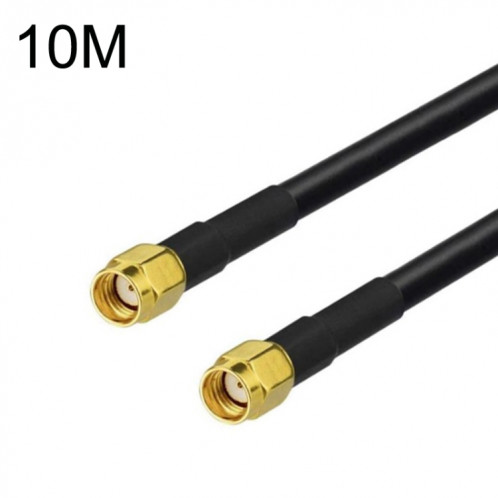 Câble adaptateur coaxial RP-SMA mâle vers RP-SMA mâle RG58, longueur du câble : 10 m. SH2206422-34