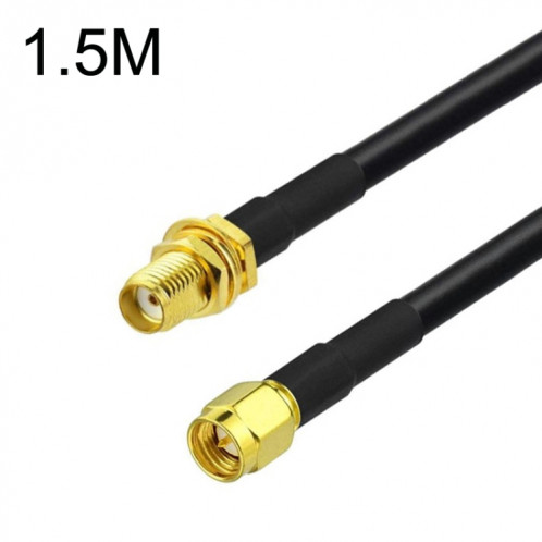 Câble adaptateur coaxial SMA mâle vers SMA femelle RG58, longueur du câble : 1,5 m. SH47031300-34