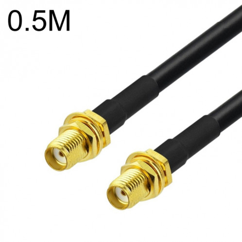 Câble adaptateur coaxial SMA femelle vers SMA femelle RG58, longueur du câble : 0,5 m. SH54011913-34
