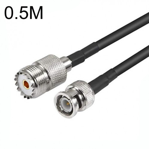Câble adaptateur coaxial BNC mâle vers UHF femelle RG58, longueur du câble : 0,5 m. SH5601535-35