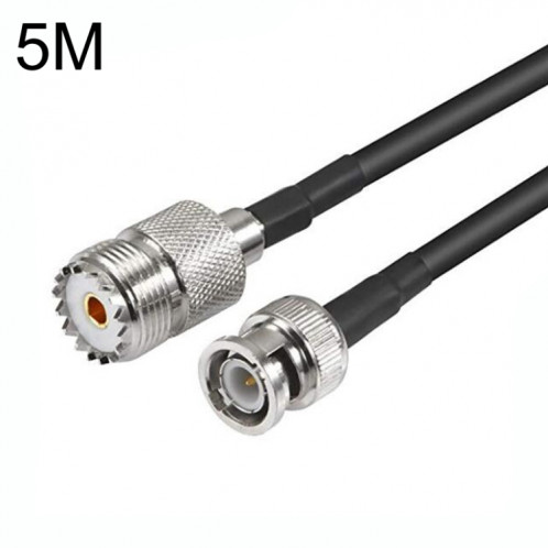 Câble adaptateur coaxial BNC mâle vers UHF femelle RG58, longueur du câble : 5 m. SH56051256-35