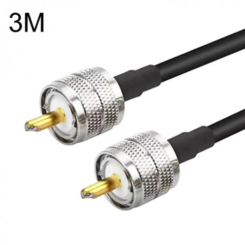 Câble adaptateur coaxial UHF mâle vers UHF mâle RG58, longueur du câble : 3 m. SH6004153-35