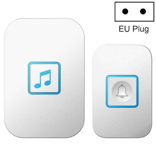 CACAZI A86 Sonnette de la télécommande électronique de musique électronique One pour une sonnette AC sans fil, style: fiche européenne (blanc) SC103B1236-37