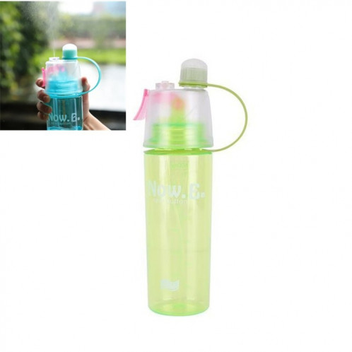 Bouteille d'eau de pulvérisation créative Bouteille de sport portable avec couvercle Coupe en plastique de beauté d'hydratation d'été, taille: 400 ML (vert) SH201C1828-34
