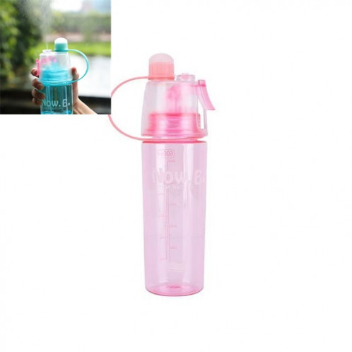Bouteille d'eau de pulvérisation créative Bouteille de sport portable avec couvercle Coupe en plastique de beauté d'hydratation d'été, taille: 400 ML (rose) SH201D974-34