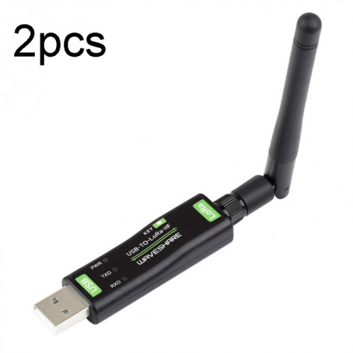 2 pièces Waveshare 24515 Module de transfert de données USB vers LoRa basé sur la Version SX1262 HF utilisant l'oscillateur à cristal TCXO SW77021108-315