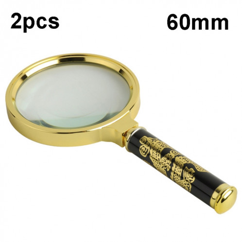 Loupe portative pour livres de lecture pour personnes âgées 2 pièces, diamètre : 60 mm (poignée amovible) SH501B1663-37