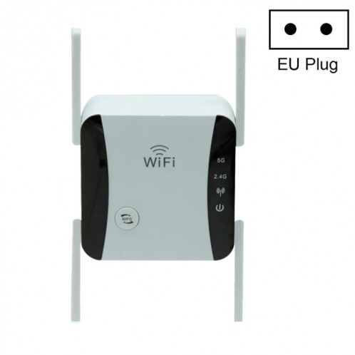 KP1200 1200MBPS Dual Band 5G WiFi Amplificateur sans fil Repeater, Spécifications: Fiche EU (Blanc) SH801A259-37