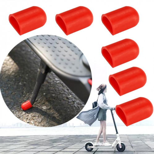 6 pièces pour Xiaomi Mijia M365 accessoires de scooter électrique trépied support de pied couverture en silicone (rouge) SH301B226-37