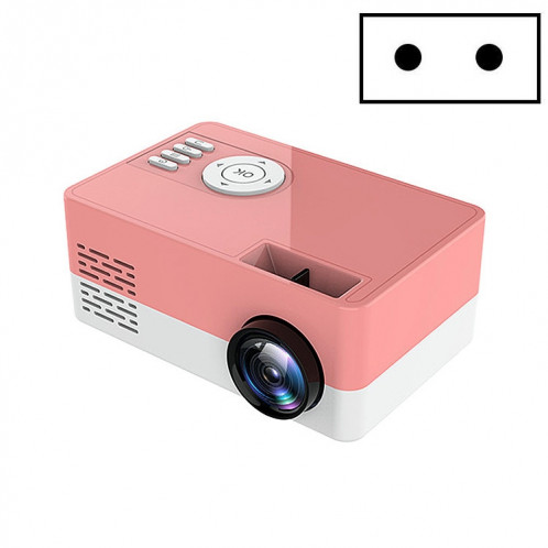 S261 / J16 Home Mini projecteur LED portable HD 1080P, prise en charge de la carte TF / disque AV / U, spécification de la prise: prise UE (blanc rose) SH002B981-36