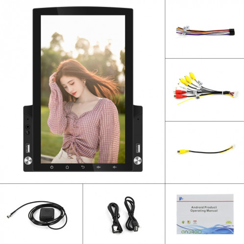 Écran vertical de 9,7 pouces HD 2.5D Glass Car MP5 Player Android Navigation All-in-one Machine, Spécifications: Standard + 4 lumières caméra SH7202790-313