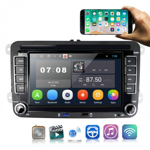 Convient pour Volkswagen 7 pouces Lecteur multimédia de voiture Navigation Bluetooth Inverser la machine intégrée Android 10.0, Spécifications: 2 + 32G SH11031591-311