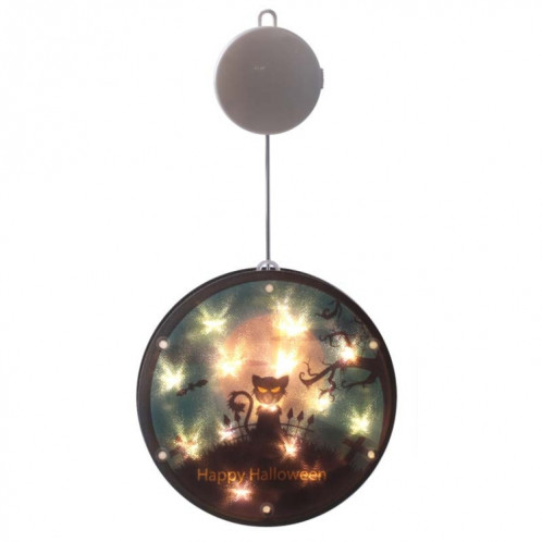 2 PCS Halloween Star String Light Show Fenêtre Horreur Décoration LED Lampe suspendue à piles (chat noir) SH701F932-36