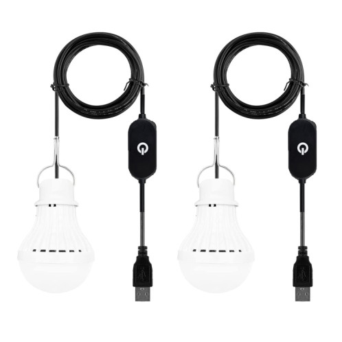 5W USB Bulbe Camping Light, Spécifications: Fil de rotation 6500k blanc froid, quantité: 2pcs SH71081676-37